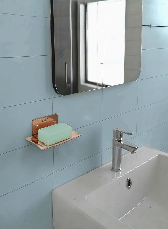 Primax Stainless Steel Soap Dish Stand/Holder/Tray for Bathroom & Kitchen/Bathroom Accessories (Rose Gold) - Pack of 1 - Image 3